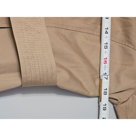 Women's Ellen Tracy short Belted trench coat size medium button close new - Picture 6 of 10